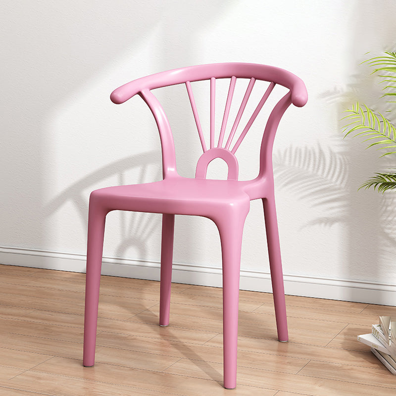 Chaise moderne d'intérieur et d'extérieur en plastique, chaise simple sans accoudoirs pour patio