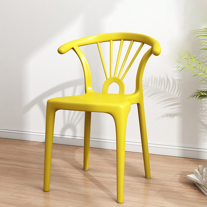 Silla plástica moderna para interiores y exteriores, silla individual sin brazos Wishbone para Patio
