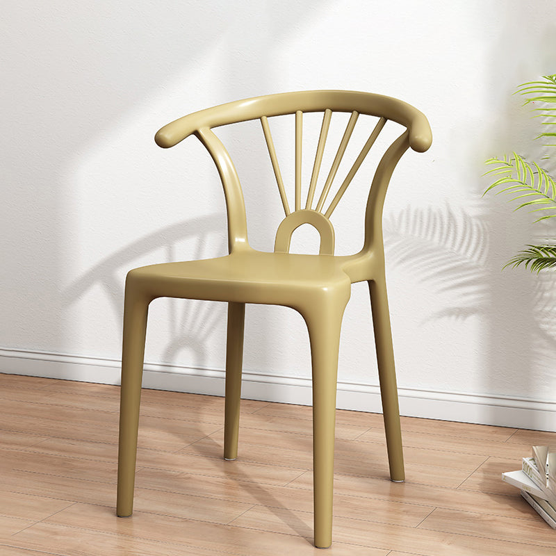 Silla plástica moderna para interiores y exteriores, silla individual sin brazos Wishbone para Patio