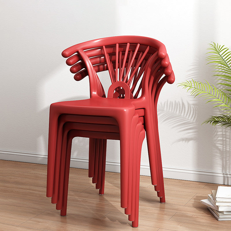 Silla plástica moderna para interiores y exteriores, silla individual sin brazos Wishbone para Patio
