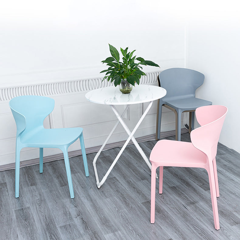 Silla lateral de plástico para conferencia escandinava, acabado mate, Wingback, silla de comedor