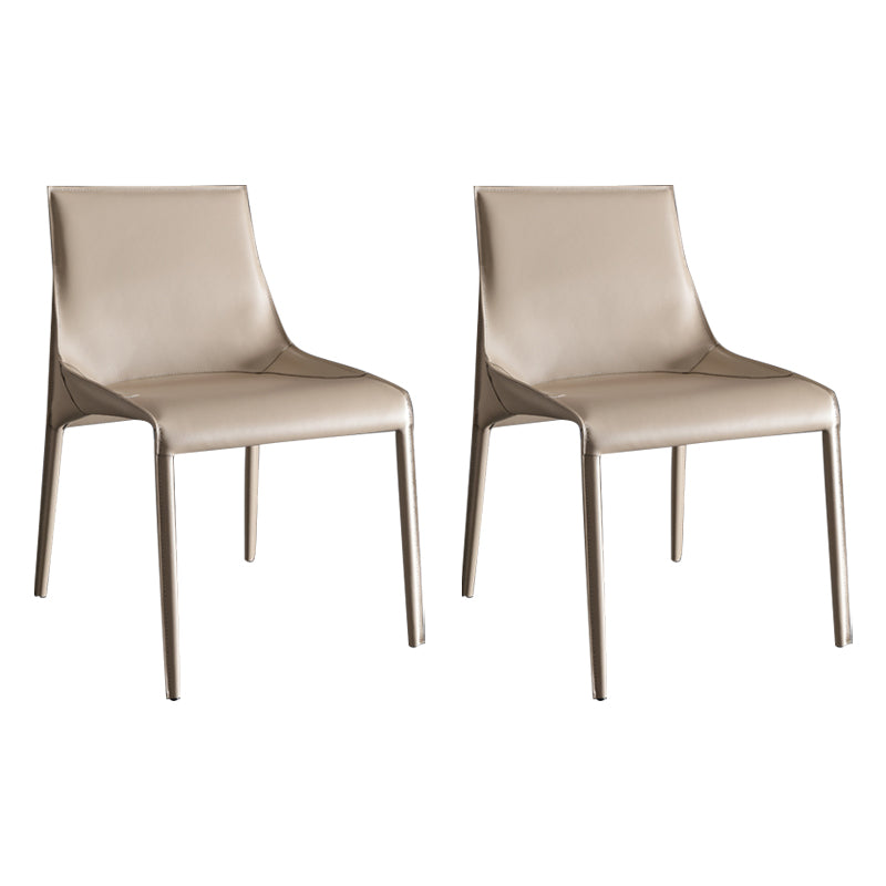 Designer Style Leather Dining Chair Matte Finish Parsons Dining Side Chair