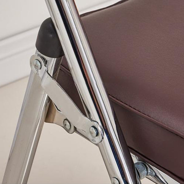 Silla lateral contemporánea de metal, tapicería sin brazos para el hogar, respaldo abierto, silla lateral de comedor