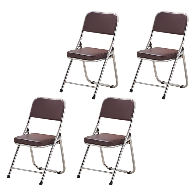 Silla lateral contemporánea de metal, tapicería sin brazos para el hogar, respaldo abierto, silla lateral de comedor