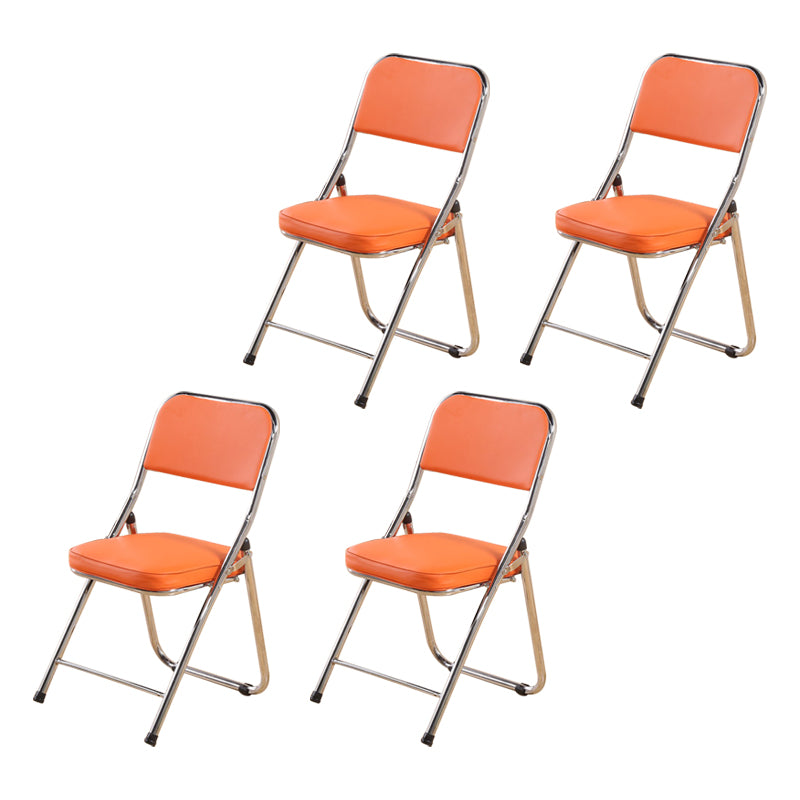 Silla lateral contemporánea de metal, tapicería sin brazos para el hogar, respaldo abierto, silla lateral de comedor