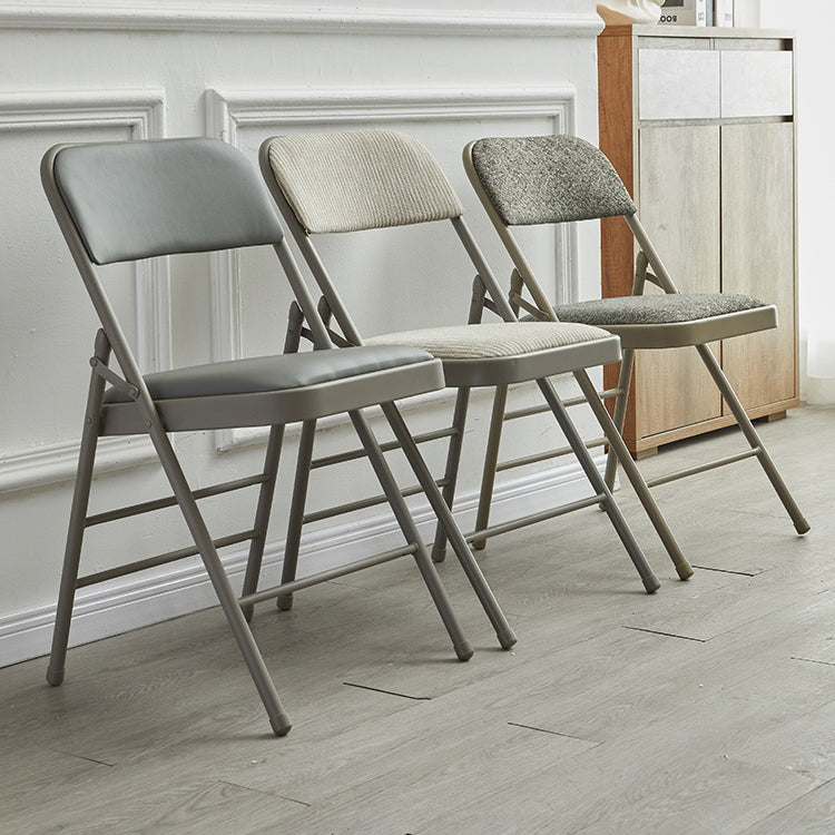 Chaise d'appoint contemporaine en métal, pliable, à dossier ouvert, sans accoudoirs, pour salle à manger