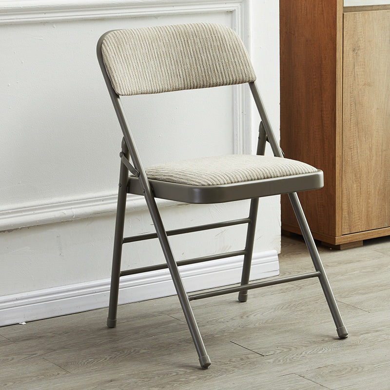 Chaise d'appoint contemporaine en métal, pliable, à dossier ouvert, sans accoudoirs, pour salle à manger