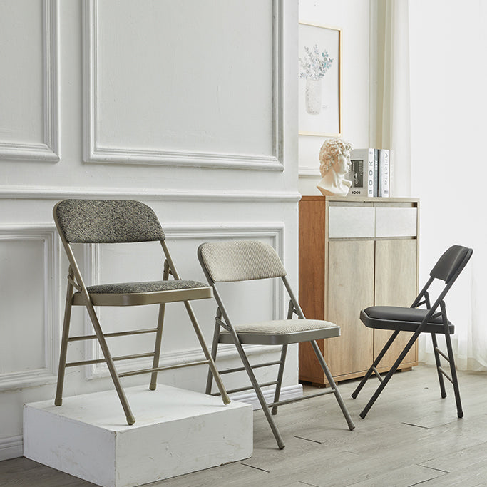 Chaise d'appoint contemporaine en métal, pliable, à dossier ouvert, sans accoudoirs, pour salle à manger