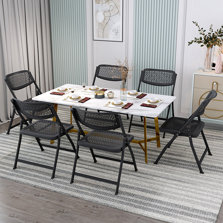Chaise d'intérieur et d'extérieur moderne, chaise d'appoint pliante en métal à dossier ouvert, pour la maison