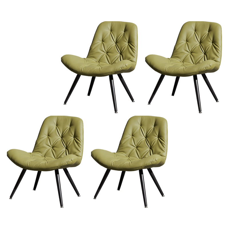 Silla moderna para interiores y exteriores, zapatilla de casa de metal, silla Parsons tapizada sin brazos