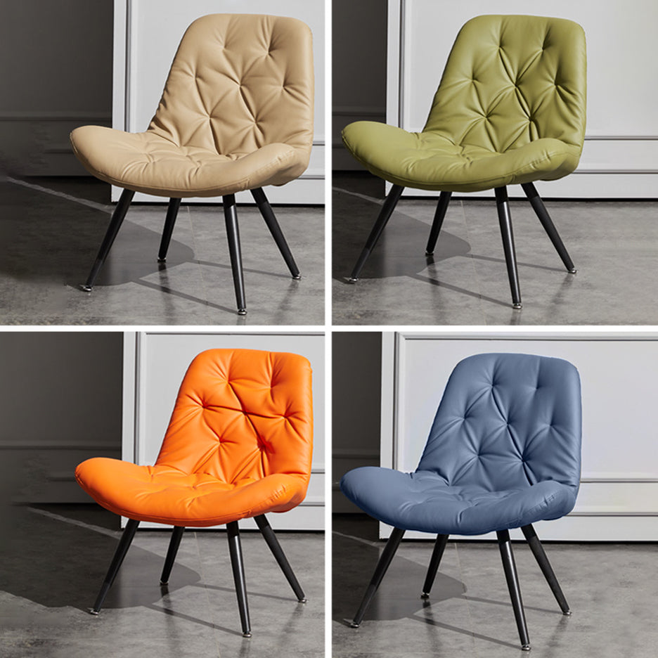 Silla moderna para interiores y exteriores, zapatilla de casa de metal, silla Parsons tapizada sin brazos