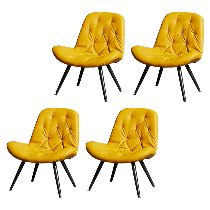 Silla moderna para interiores y exteriores, zapatilla de casa de metal, silla Parsons tapizada sin brazos