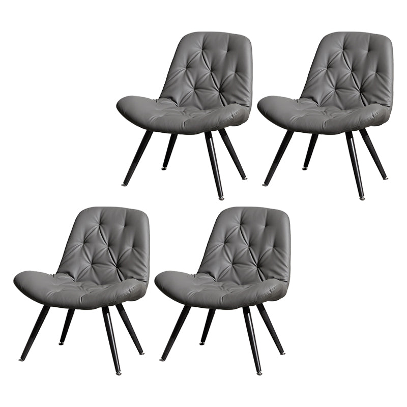 Silla moderna para interiores y exteriores, zapatilla de casa de metal, silla Parsons tapizada sin brazos