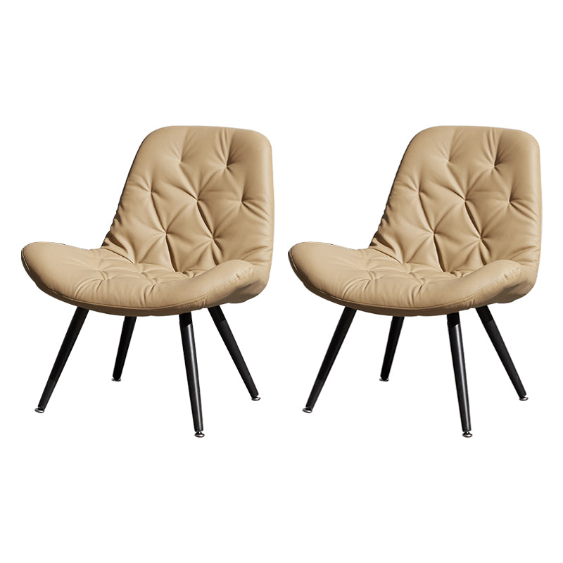 Silla moderna para interiores y exteriores, zapatilla de casa de metal, silla Parsons tapizada sin brazos