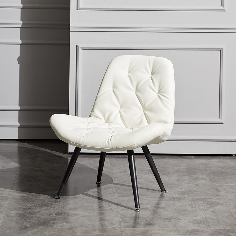 Silla moderna para interiores y exteriores, zapatilla de casa de metal, silla Parsons tapizada sin brazos