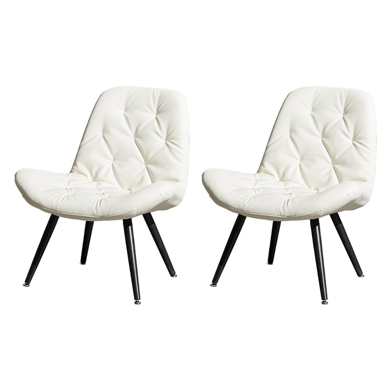 Silla moderna para interiores y exteriores, zapatilla de casa de metal, silla Parsons tapizada sin brazos