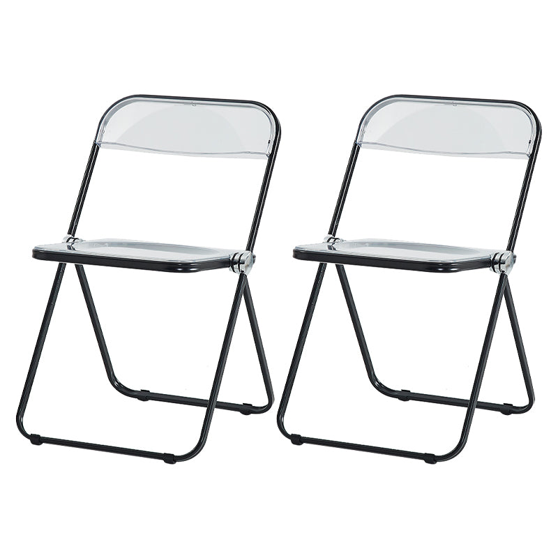 Chaise latérale de maison contemporaine en métal pliante, chaise latérale de salle à manger à dossier ouvert