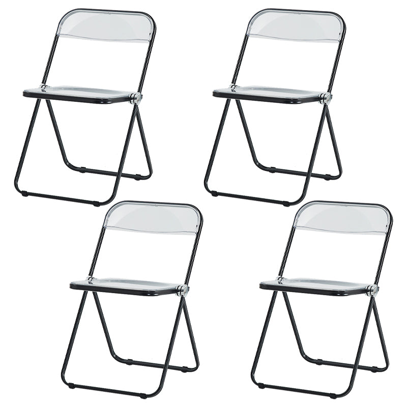 Chaise latérale de maison contemporaine en métal pliante, chaise latérale de salle à manger à dossier ouvert