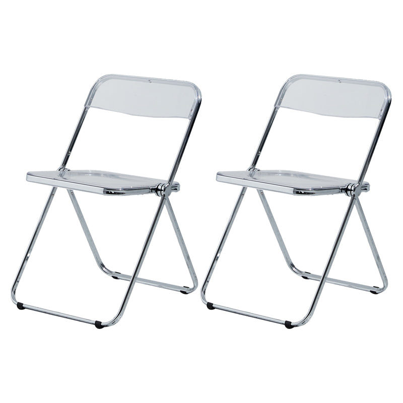 Chaise latérale de maison contemporaine en métal pliante, chaise latérale de salle à manger à dossier ouvert