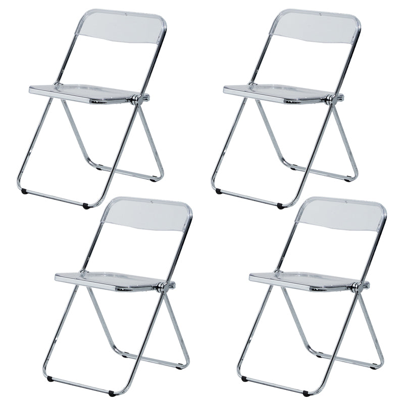 Chaise latérale de maison contemporaine en métal pliante, chaise latérale de salle à manger à dossier ouvert