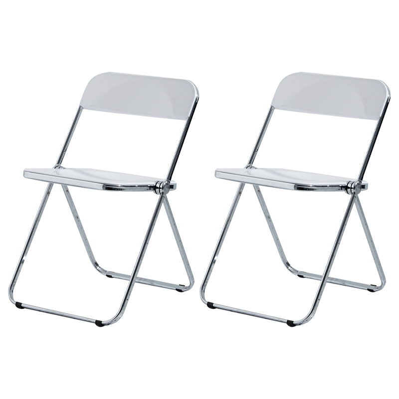 Chaise latérale de maison contemporaine en métal pliante, chaise latérale de salle à manger à dossier ouvert