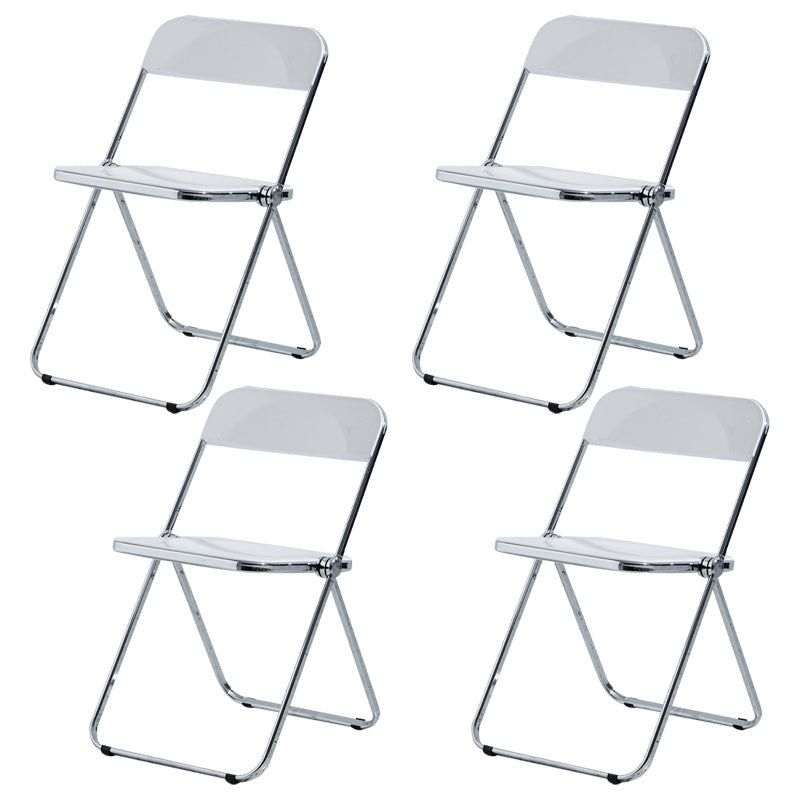 Chaise latérale de maison contemporaine en métal pliante, chaise latérale de salle à manger à dossier ouvert