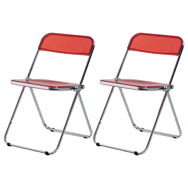 Chaise latérale de maison contemporaine en métal pliante, chaise latérale de salle à manger à dossier ouvert