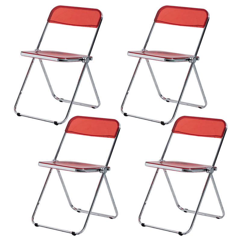 Chaise latérale de maison contemporaine en métal pliante, chaise latérale de salle à manger à dossier ouvert