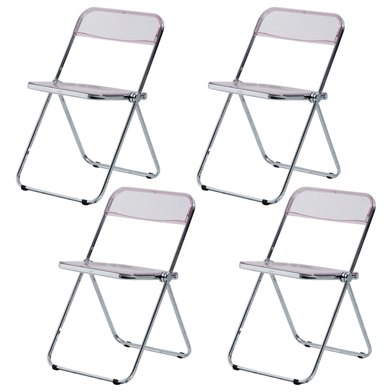 Chaise latérale de maison contemporaine en métal pliante, chaise latérale de salle à manger à dossier ouvert