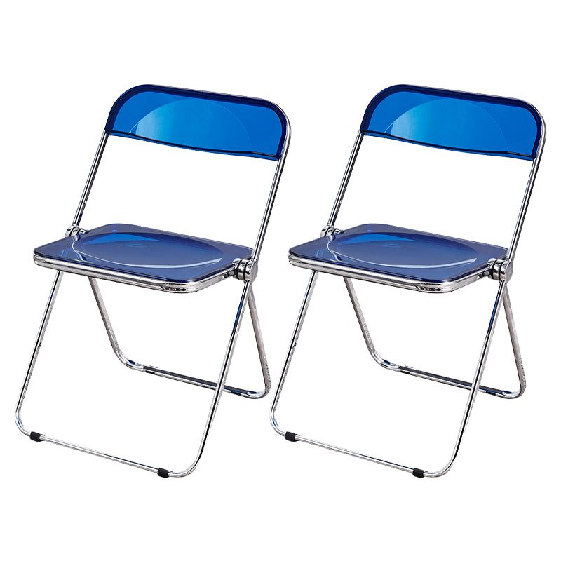Chaise latérale de maison contemporaine en métal pliante, chaise latérale de salle à manger à dossier ouvert