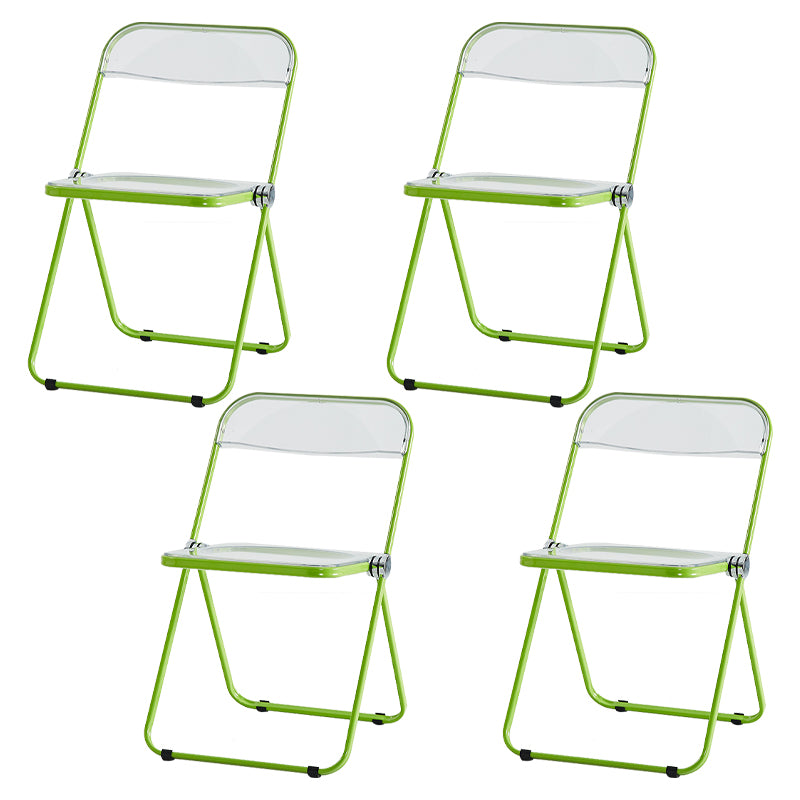 Chaise latérale de maison contemporaine en métal pliante, chaise latérale de salle à manger à dossier ouvert