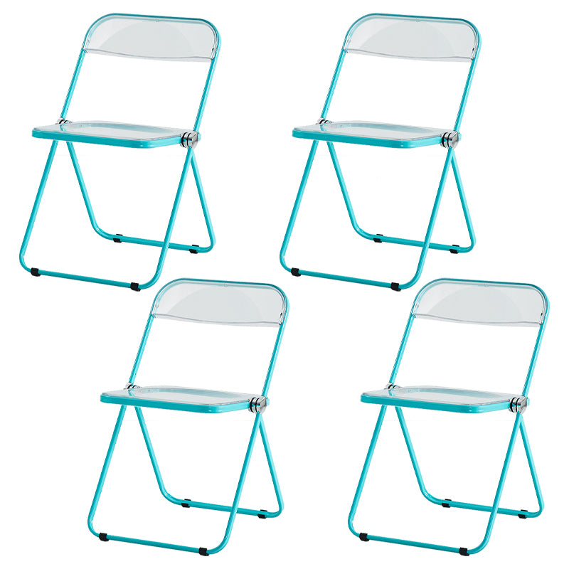 Chaise latérale de maison contemporaine en métal pliante, chaise latérale de salle à manger à dossier ouvert