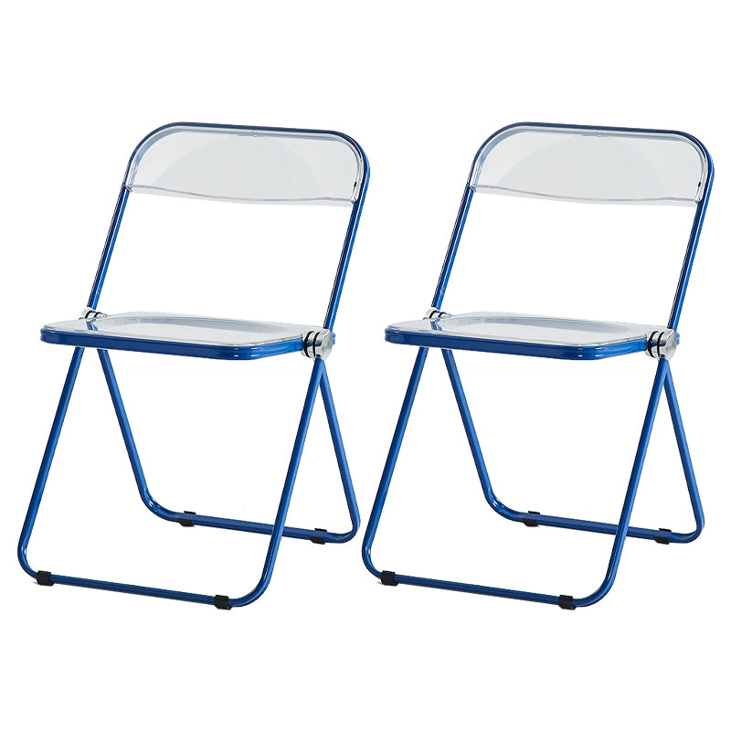 Chaise latérale de maison contemporaine en métal pliante, chaise latérale de salle à manger à dossier ouvert