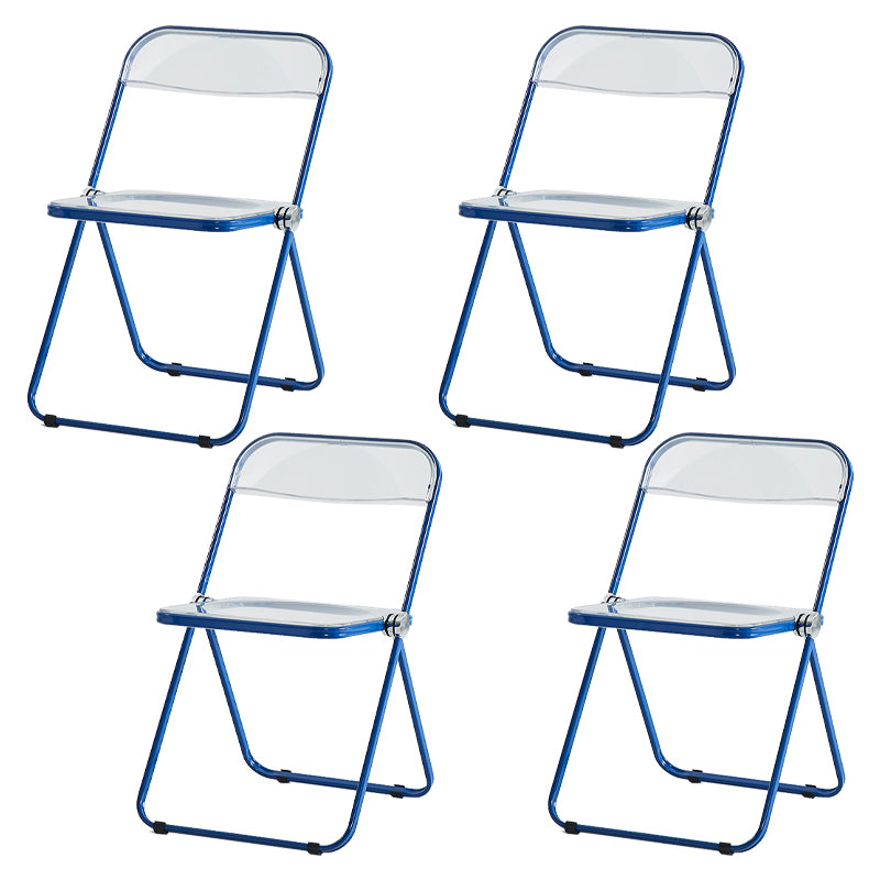 Chaise latérale de maison contemporaine en métal pliante, chaise latérale de salle à manger à dossier ouvert