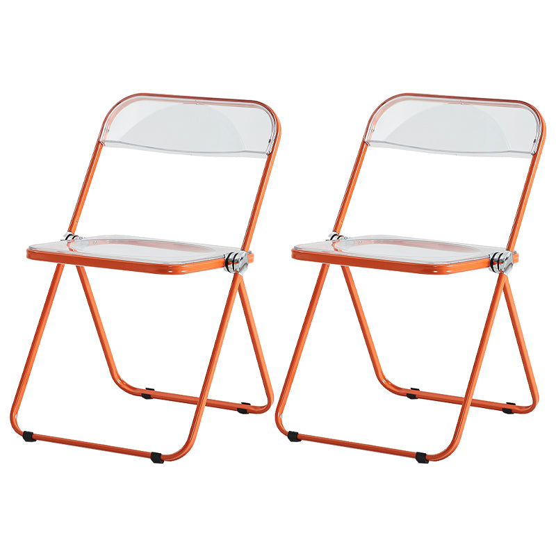 Chaise latérale de maison contemporaine en métal pliante, chaise latérale de salle à manger à dossier ouvert