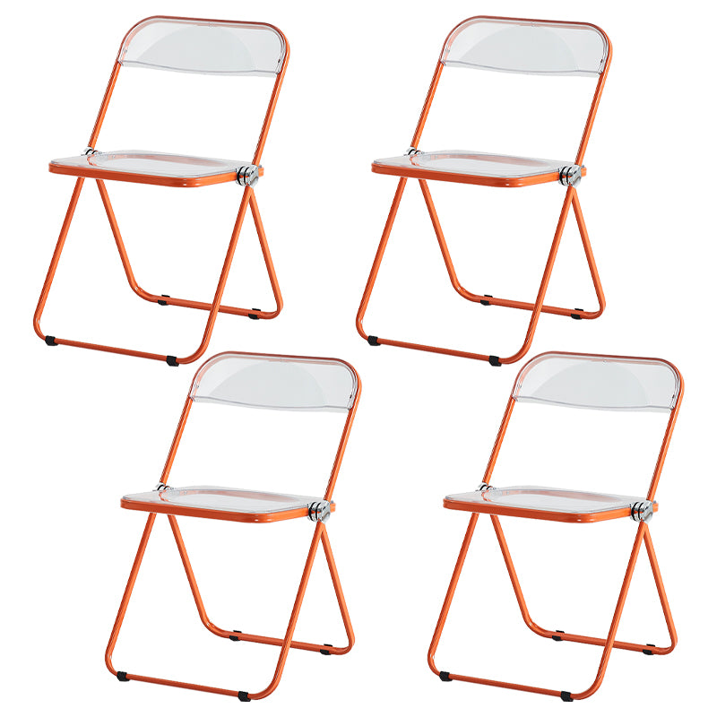 Chaise latérale de maison contemporaine en métal pliante, chaise latérale de salle à manger à dossier ouvert