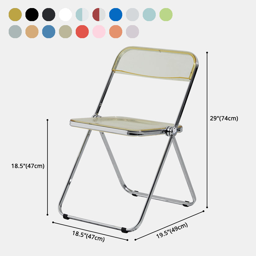 Chaise latérale de maison contemporaine en métal pliante, chaise latérale de salle à manger à dossier ouvert