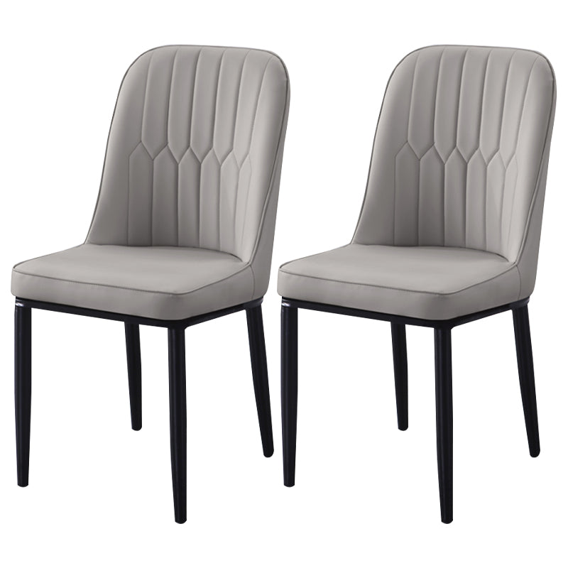 Sillas de comedor contemporáneas de metal para interiores y exteriores Sillas de comedor tapizadas sin brazos