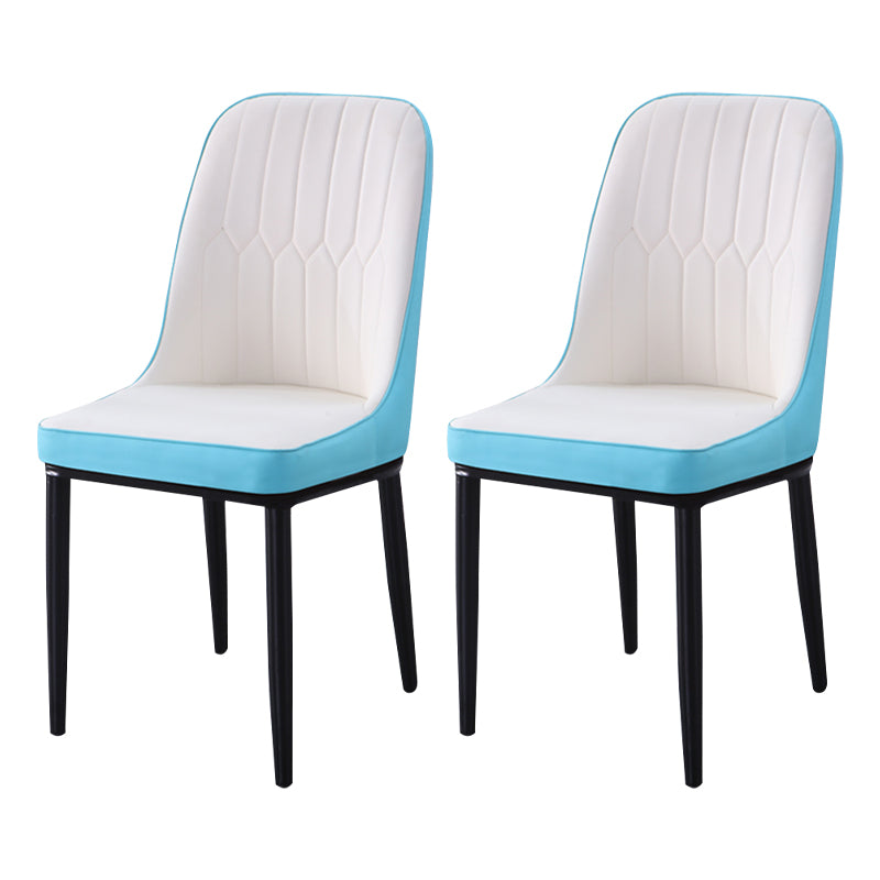 Sillas de comedor contemporáneas de metal para interiores y exteriores Sillas de comedor tapizadas sin brazos