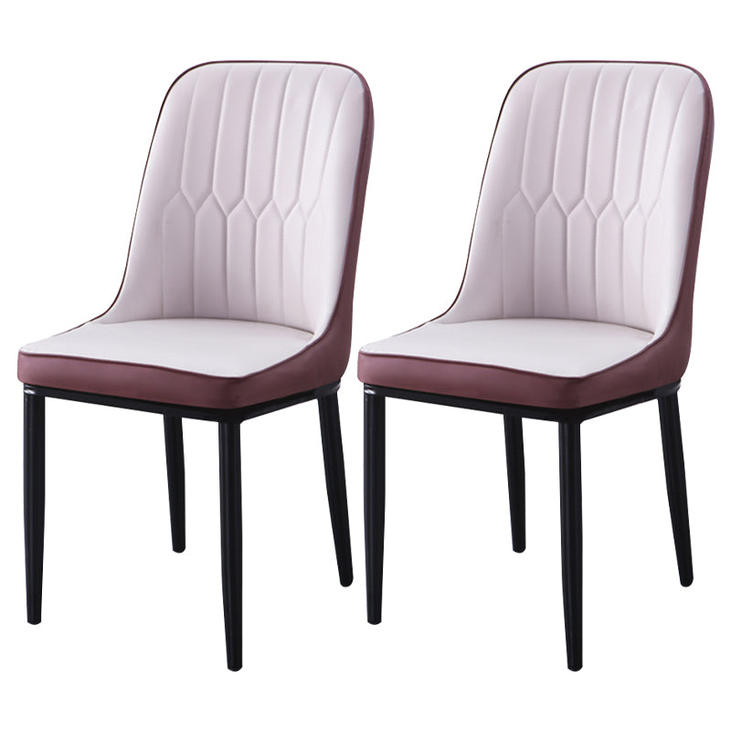 Sillas de comedor contemporáneas de metal para interiores y exteriores Sillas de comedor tapizadas sin brazos