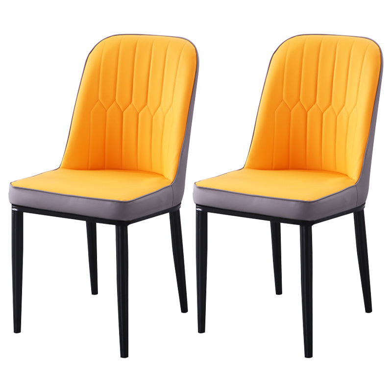 Sillas de comedor contemporáneas de metal para interiores y exteriores Sillas de comedor tapizadas sin brazos