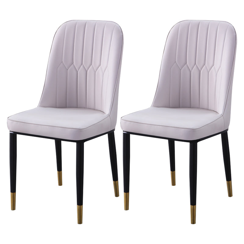 Sillas de comedor contemporáneas de metal para interiores y exteriores Sillas de comedor tapizadas sin brazos