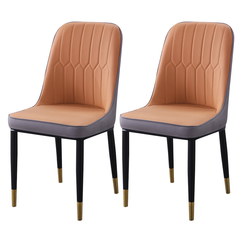 Sillas de comedor contemporáneas de metal para interiores y exteriores Sillas de comedor tapizadas sin brazos