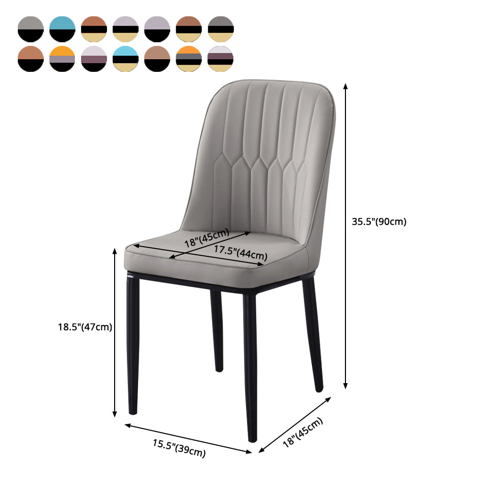 Sillas de comedor contemporáneas de metal para interiores y exteriores Sillas de comedor tapizadas sin brazos