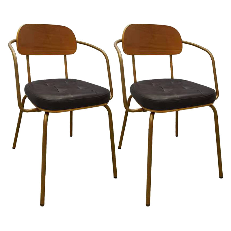Cuir d'unité centrale de style industriel dinant des chaises ouvertes arrière dinant des chaises latérales sans bras