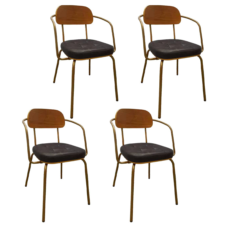 Cuir d'unité centrale de style industriel dinant des chaises ouvertes arrière dinant des chaises latérales sans bras