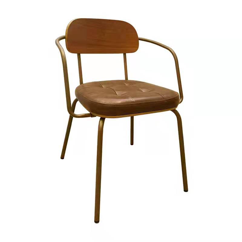 Cuir d'unité centrale de style industriel dinant des chaises ouvertes arrière dinant des chaises latérales sans bras