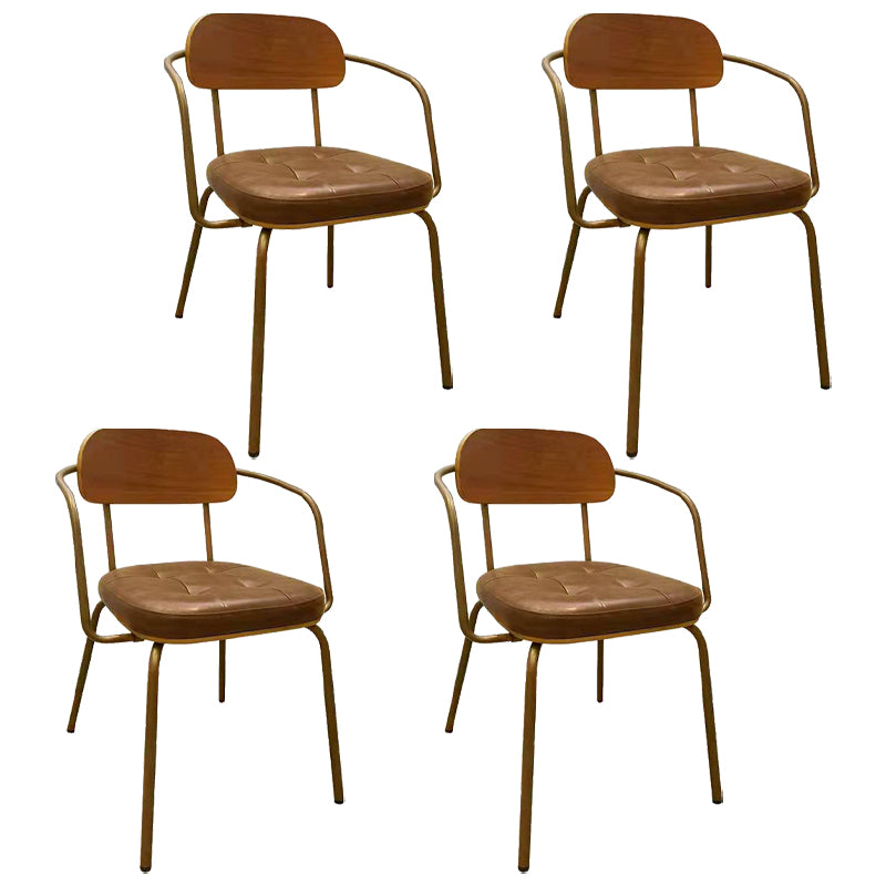 Cuir d'unité centrale de style industriel dinant des chaises ouvertes arrière dinant des chaises latérales sans bras