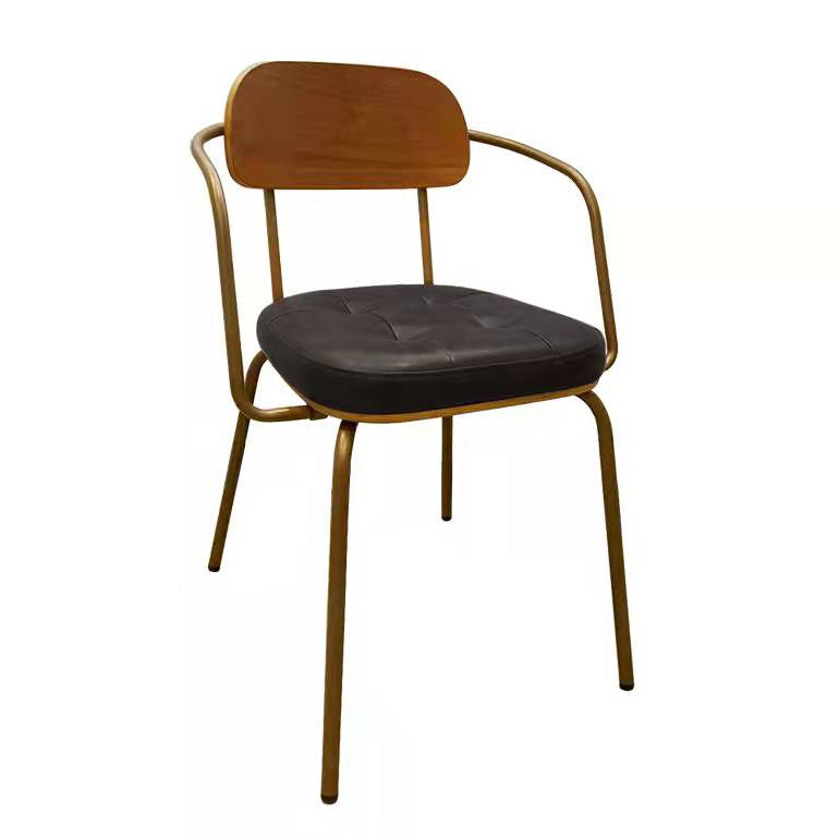 Cuir d'unité centrale de style industriel dinant des chaises ouvertes arrière dinant des chaises latérales sans bras