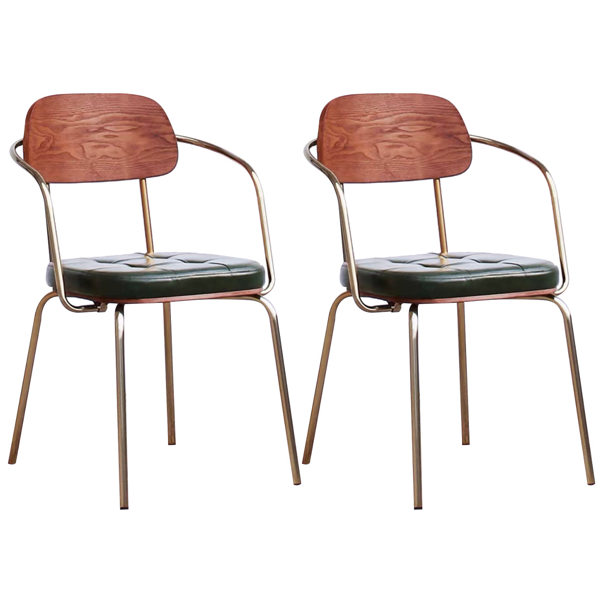 Cuir d'unité centrale de style industriel dinant des chaises ouvertes arrière dinant des chaises latérales sans bras